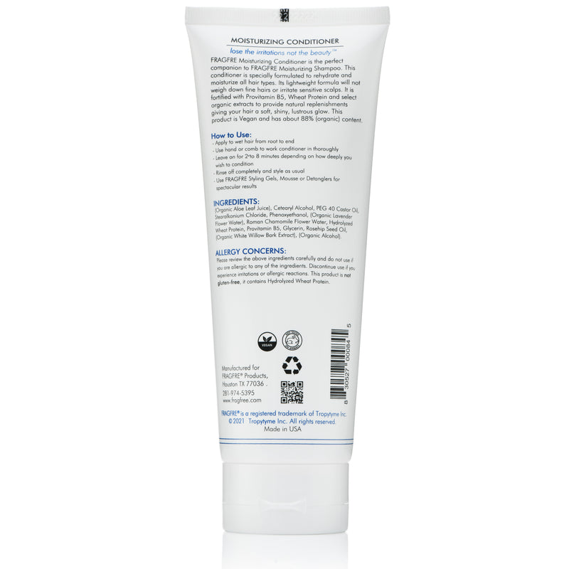 FRAGFRE Moisturizing Conditioner 8 oz - Hypoallergenic - Deep Conditioner  for Dry Hairs - Safe on Colors and Sensitive Scalps - Light Chamomile Aroma