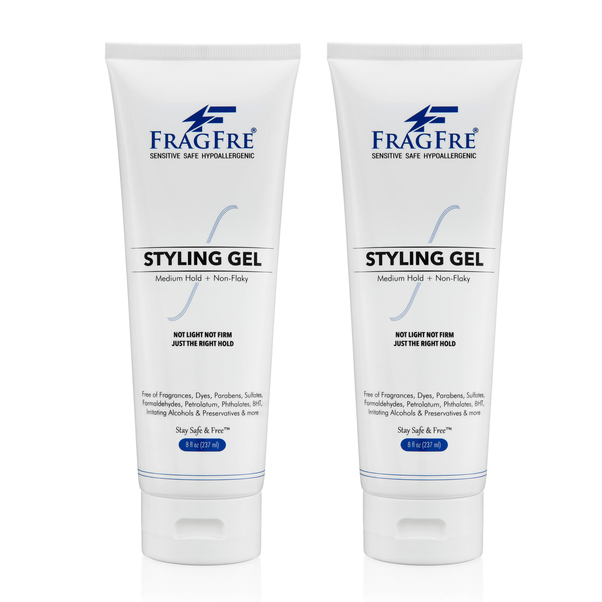 FRAGFRE Hair Styling Gel Medium Hold 8 oz - Hair Gel for Sensitive Skin - Fragrance Free Paraben Free Hypoallergenic - Gluten Free Vegan Cruelty Free
