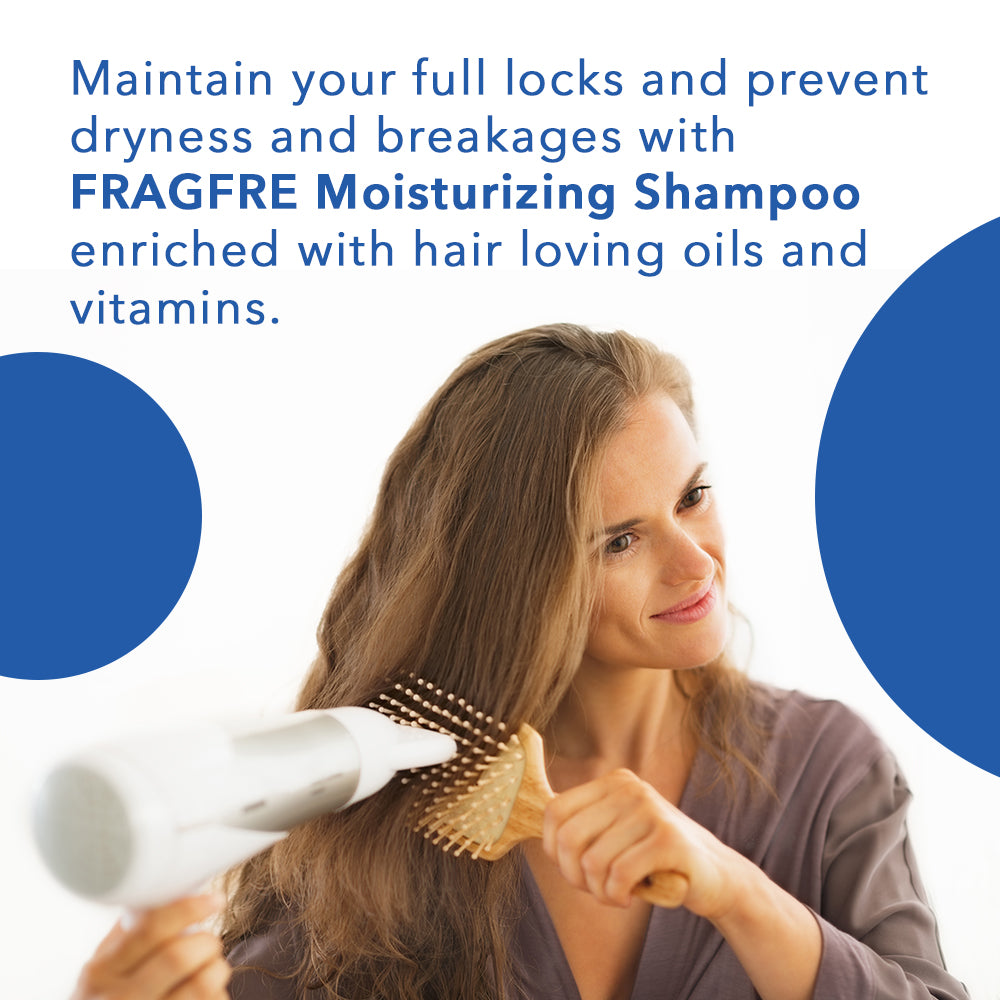 FRAGFRE Moisturizing Shampoo 8 oz - Hypoallergenic Sulfate Free Hydrating Shampoo for Dry Hungry Hairs - Safe on Colors and Sensitive Scalps - Vegan