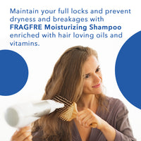 FRAGFRE Moisturizing Shampoo 8 oz - Hypoallergenic Sulfate Free Hydrating Shampoo for Dry Hungry Hairs - Safe on Colors and Sensitive Scalps - Vegan