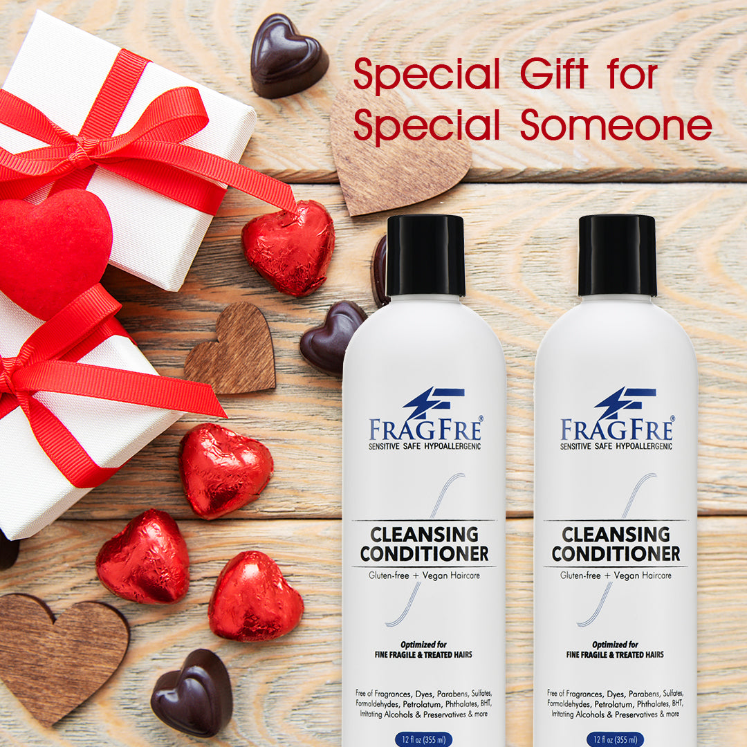 FRAGFRE Cleansing Conditioner for Fine Fragile and Treated Hairs 12 oz (2-Pack Gift Set) - Mild Conditioning Shampoo for Sensitive Skin - Sulfate Free