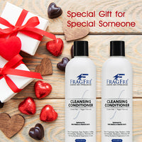 FRAGFRE Cleansing Conditioner for Fine Fragile and Treated Hairs 12 oz (2-Pack Gift Set) - Mild Conditioning Shampoo for Sensitive Skin - Sulfate Free