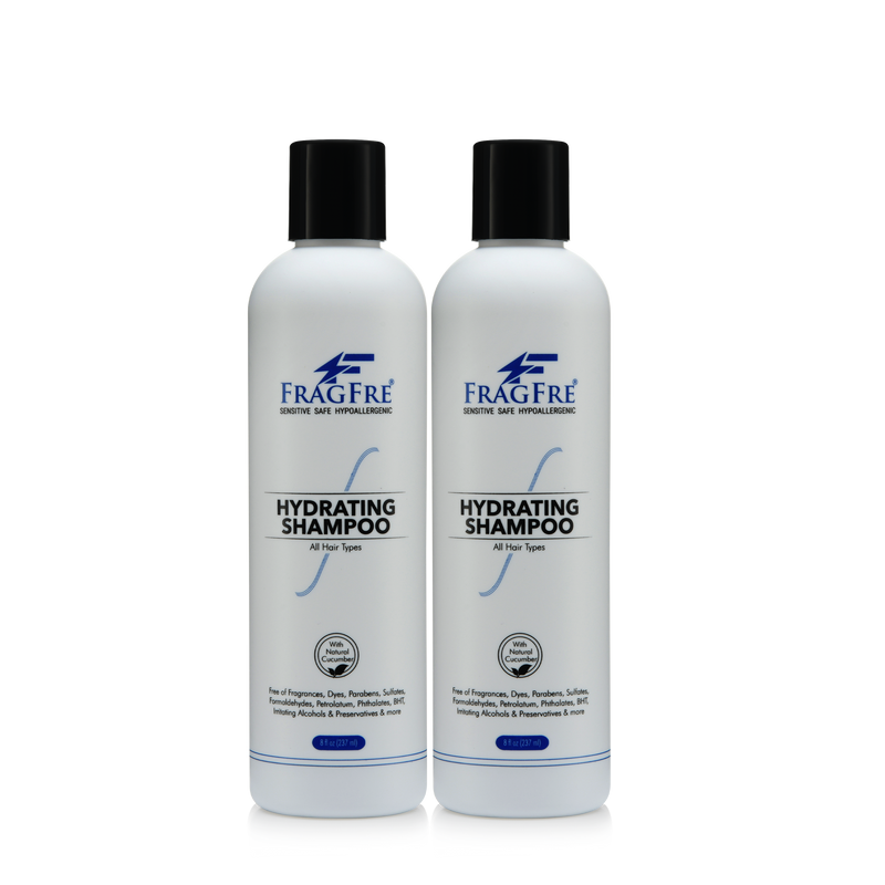 FRAGFRE Hydrating Shampoo 12/8 oz - Hypoallergenic Sulfate Free Shampoo for Sensitive Skin - Vegan Gluten/Cruelty Free Color Safe - Natural Cucumber