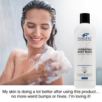 FRAGFRE Hydrating Body Wash for Sensitive Skin 16oz - Sulfate Free Hypoallergenic Body Cleanser - Mild Cucumber Aroma - Vegan Gluten Free Cruelty Free
