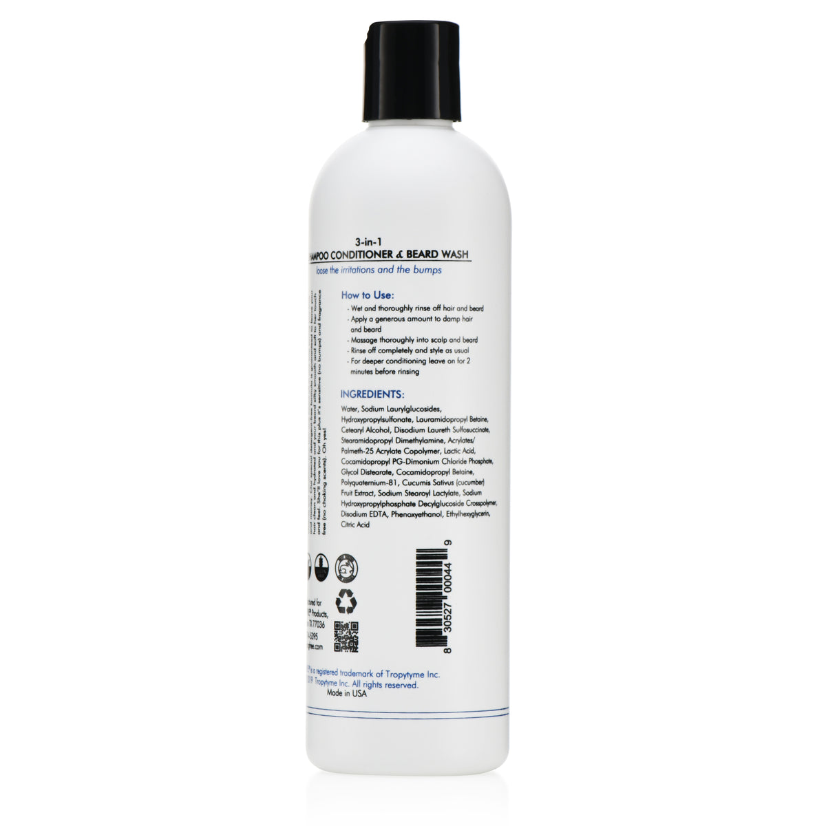 FRAGFRE 3 in 1 Shampoo Conditioner and Beard Wash for Men 12 oz (2-Pack Gift Set) - Unscented Beard Wash for Sensitive Skin -Saves You Time and Money