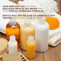 25 PCS Empty White HDPE Bottle 8 oz - Cosmo Round Plastic Bottles - 24/410 White Disc Cap - 24 mm PS Seal for Freshness - Approved for Safe Cosmetics