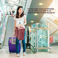 PKnGo Light Weight Bag - Foldable, Breathable Shopping and Storage Bag - 22 x 19 x 10 in (Maroon/Beige) - Woven Polypropylene Travel Bag Nylon Trim