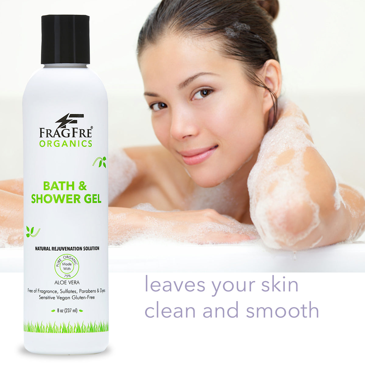 FRAGFRE Organic Bath and Shower Gel - 1 oz Sample - Perfect Travel Size TSA  Compliant