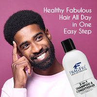 FRAGFRE 2 in 1 Shampoo and Conditioner 12 oz (2-Pack Gift Set) -  Vegan Gluten Free Cruelty Free - Hypoallergenic Sulfate Free Shampoo for Short Hairs