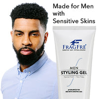 FRAGFRE Men Hair Styling Gel Fragrance Free 8 oz (2-Pack Gift Set) - pH Balanced for Men with Sensitive Skins - Normal Hold for Normal Hair Styles