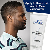 FRAGFRE Men Hair Styling Gel Fragrance Free 8 oz - pH Balanced for Sensitive Skins - Not Too Firm or Too Light - Normal Hold for Normal Hair Styles