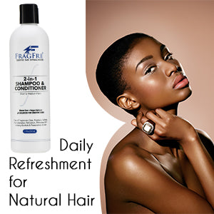 FRAGFRE 2 in 1 Shampoo and Conditioner for Sensitive Skin 12 oz - Hypoallergenic Sulfate Free Shampoo for Short to Medium Hairs - Vegan Gluten Free