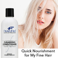 FRAGFRE Cleansing Conditioner for Fine Fragile and Treated Hairs 12 oz - Mild Conditioning Shampoo for Sensitive Skin - Vegan Gluten Free Cruelty Free