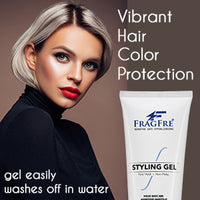 FRAGFRE Firm Hold Hair Gel Fragrance Free 8 oz - Strong Styling Gel for Extreme Hair Styles - Paraben Free Hypoallergenic Sensitive Vegan Gluten Free
