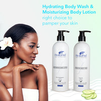 FRAGFRE Body Wash and Body Lotion Set 16 oz ea - Fragrance Free Sulfate Free Parabens Free Hypoallergenic