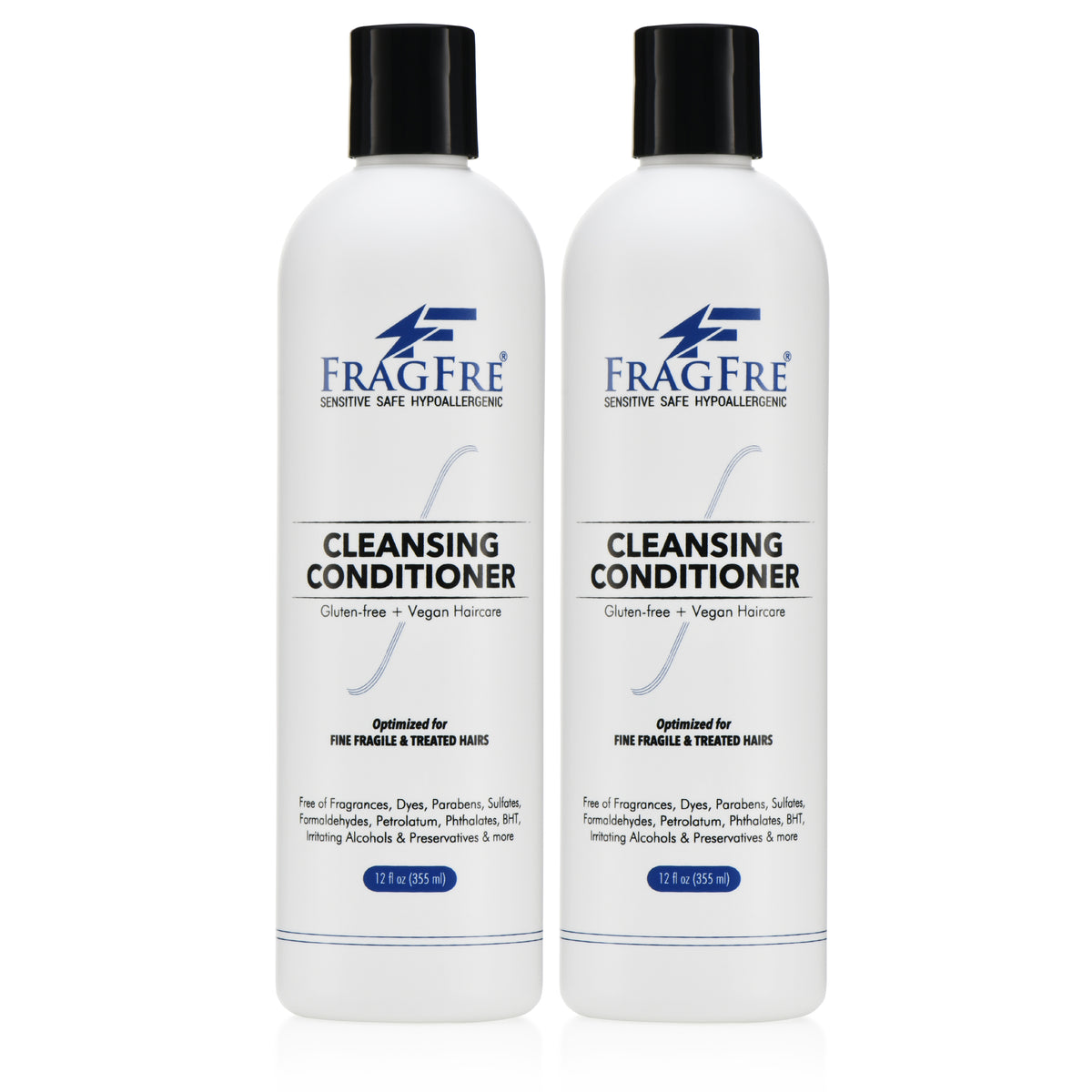 FRAGFRE Cleansing Conditioner for Fine Fragile and Treated Hairs 12 oz - Mild Conditioning Shampoo for Sensitive Skin - Vegan Gluten Free Cruelty Free