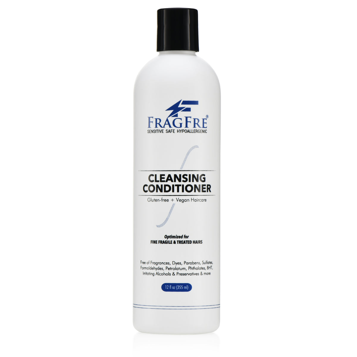 FRAGFRE Cleansing Conditioner for Fine Fragile and Treated Hairs 12 oz - Mild Conditioning Shampoo for Sensitive Skin - Vegan Gluten Free Cruelty Free