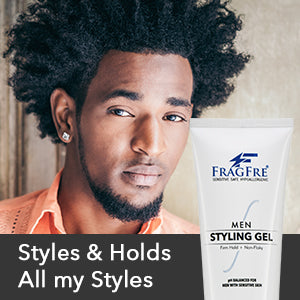 FRAGFRE Hair Gel for Men Firm Hold 8 oz - Men's Styling Gel for Extreme Hair Styles - Paraben Free Fragrance Free Hypoallergenic - Vegan Gluten Free