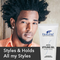 FRAGFRE Hair Gel for Men Firm Hold 8 oz - Men's Styling Gel for Extreme Hair Styles - Paraben Free Fragrance Free Hypoallergenic - Vegan Gluten Free