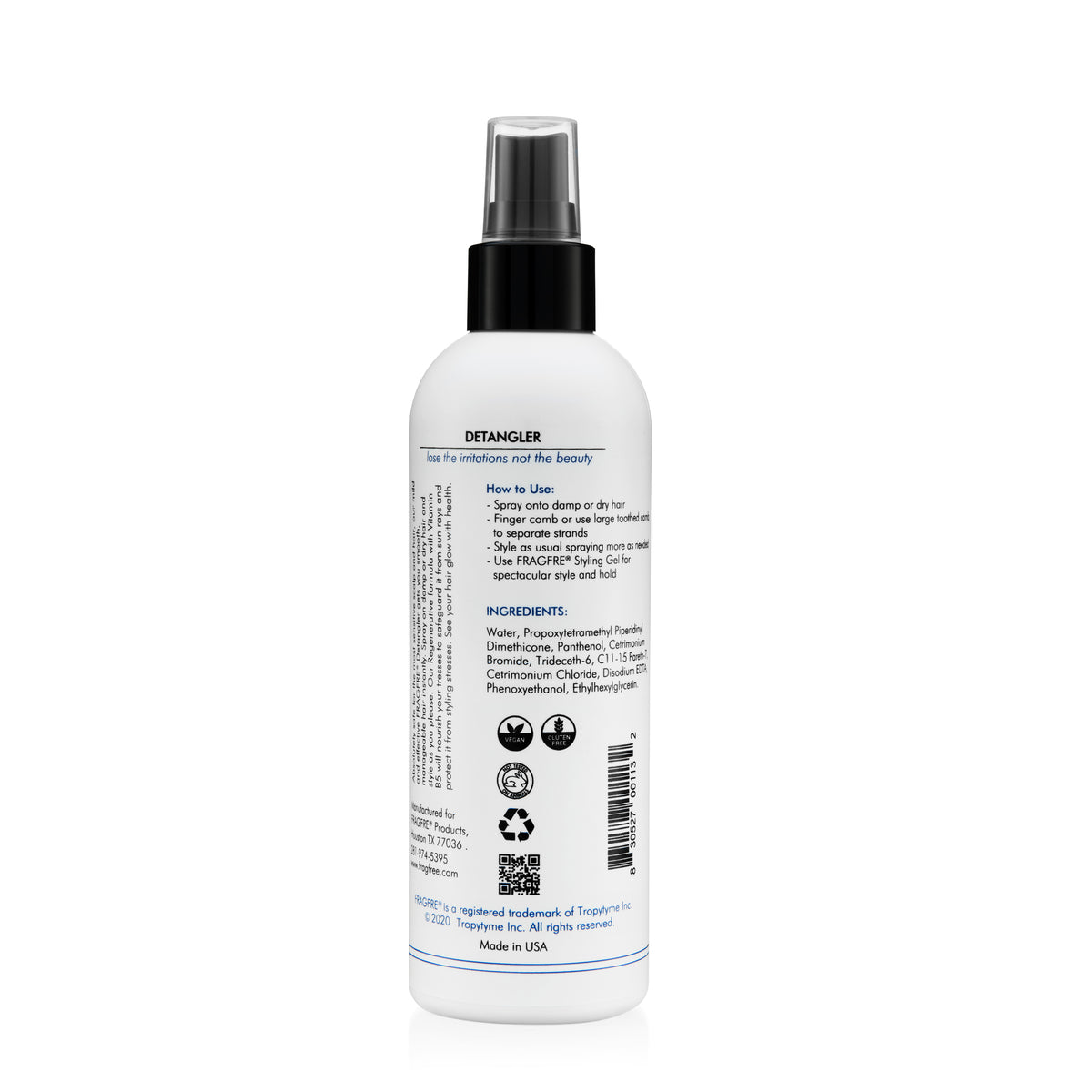 FRAGFRE Hair Detangler - 1 oz Sample - Perfect Travel Size TSA  Compliant