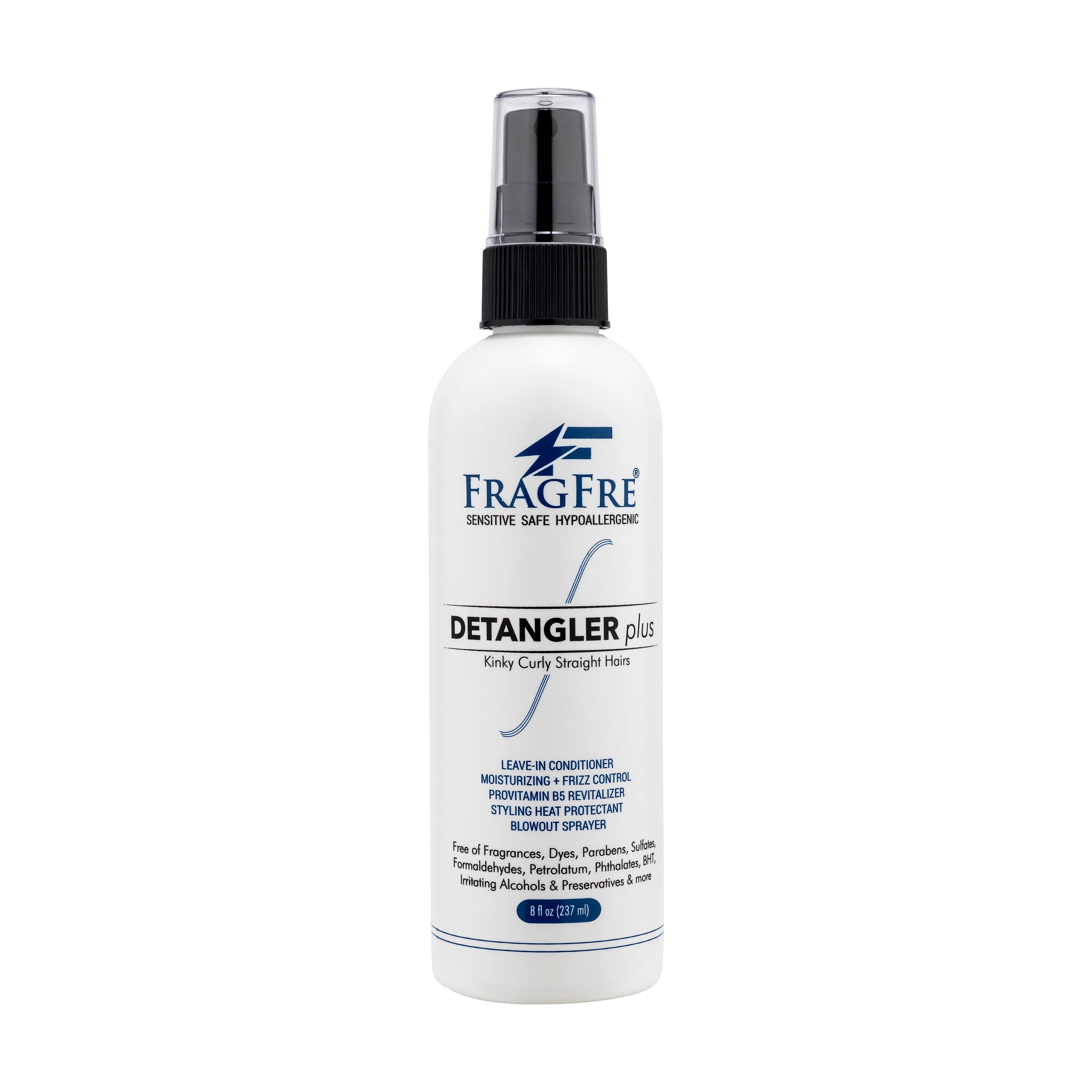 Detangler-Plus Hair Spray Hypoallergenic Vegan Fragrance Free 8 oz