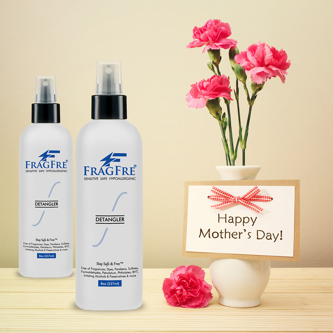 FRAGFRE Hair Detangler 8 oz - Styling Heat Protectant Spray - Leave in Conditioner for Sensitive Skin - Hypoallergenic Gluten Free Vegan Cruelty Free