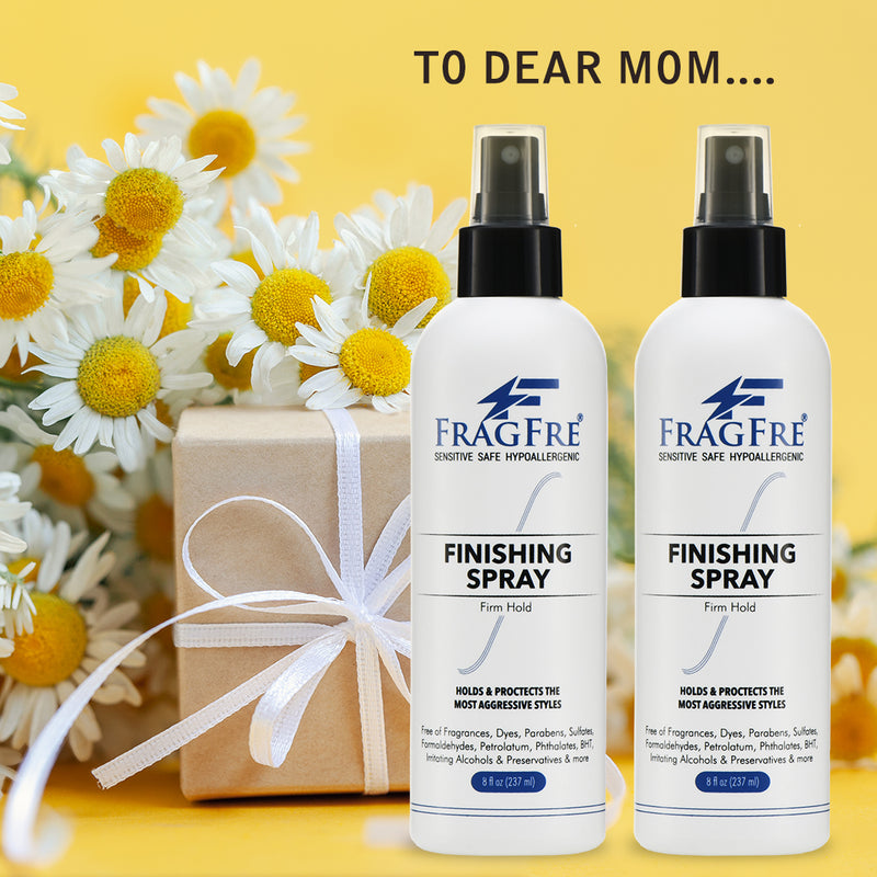FRAGFRE Hair Finishing Spray Firm Hold 8 oz (2-Pack Gift Set) - Hair Spray for Sensitive Skin - Fragrance Free Hypoallergenic Parabens Free – Vegan