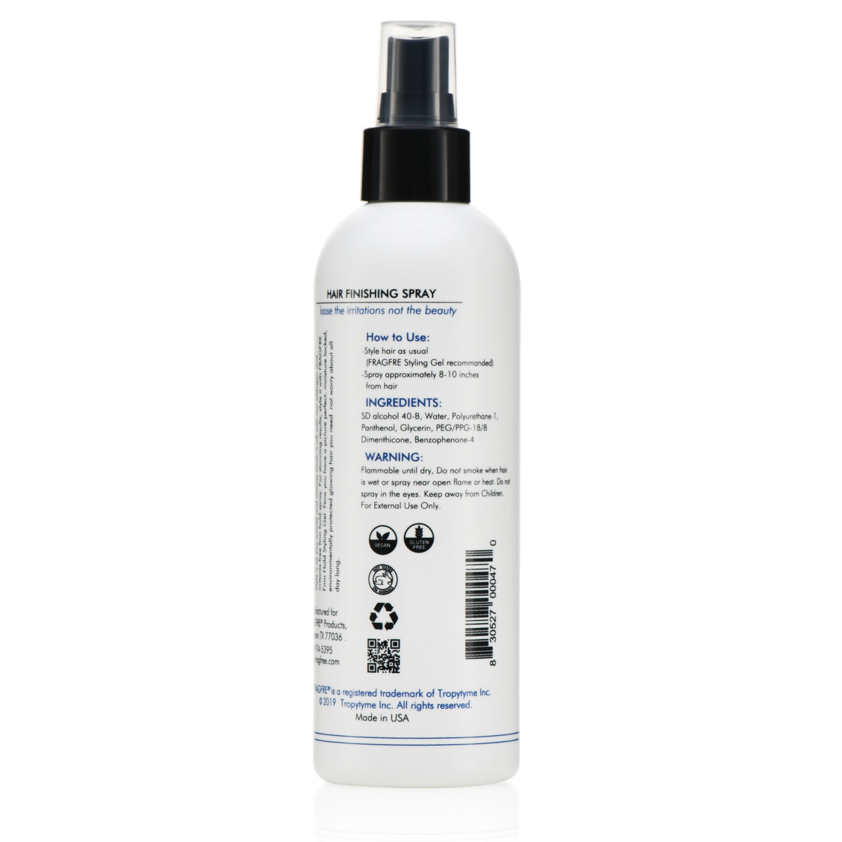FRAGFRE Hair Finishing Spray Firm Hold (1 oz Sample) - Perfect Travel Size TSA  Compliant