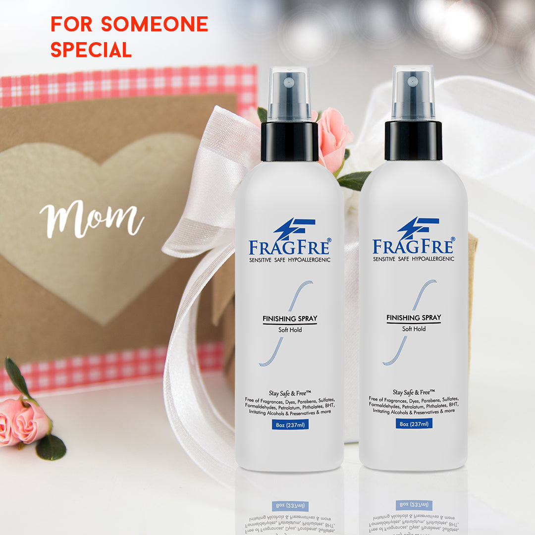 FRAGFRE Hair Finishing Spray Soft Hold 8 oz - Vegan Hair Spray for Sensitive Skin - Hypoallergenic Fragrance Free - Non-irritating Denatured Alcohol