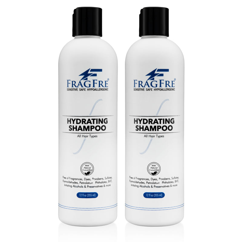 FRAGFRE Hydrating Shampoo 12oz - Hypoallergenic Sulfate Free Shampoo for Sensitive Skin - Vegan Gluten Free Cruelty Free Color Safe - Natural Cucumber
