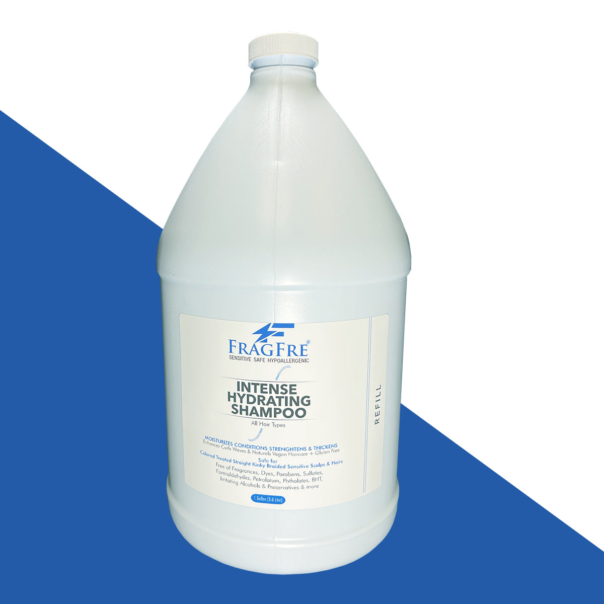 FRAGFRE Intense Hydrating Shampoo 1Gal - Fragrance Free Hypoallergenic Sulfate Free Moisturizing Shampoo - Safe on Colors and Sensitive Scalps - Vegan