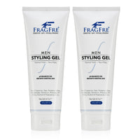 FRAGFRE Men Hair Styling Gel Fragrance Free 8 oz (2-Pack Gift Set) - pH Balanced for Men with Sensitive Skins - Normal Hold for Normal Hair Styles