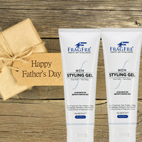 FRAGFRE Hair Gel for Men Firm Hold 8 oz (2-Pack Gift Set) - Men's Styling Gel for Extreme Hair Styles - Paraben Free Fragrance Free Hypoallergenic