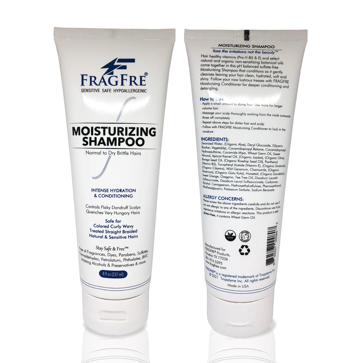 FRAGFRE Unscented Moisturizing Shampoo - 1 oz Sample - Perfect Travel Size TSA  Compliant