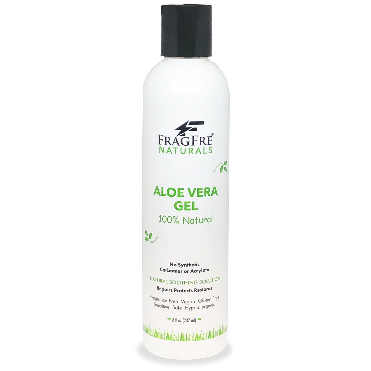 FRAGFRE All-Natural Aloe Vera Gel 8 oz - No Synthetic Carbomer or Acrylate - 100% Natural Aloe Vera Soothing Gel - Fragrance Free Vegan Gluten Free