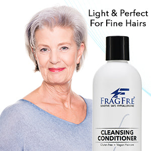 FRAGFRE Cleansing Conditioner for Fine Fragile and Treated Hairs 12 oz - Mild Conditioning Shampoo for Sensitive Skin - Vegan Gluten Free Cruelty Free