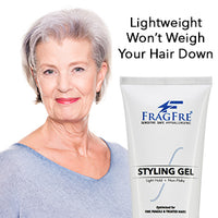 FRAGFRE Light Hold Hair Gel Fragrance Free 8 oz - Lightweight Styling Gel for Fine Fragile and Weakened Hair - Vegan Gluten Free Hypoallergenic