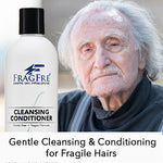 FRAGFRE Cleansing Conditioner for Fine Fragile and Treated Hairs 12 oz (2-Pack Gift Set) - Mild Conditioning Shampoo for Sensitive Skin - Sulfate Free