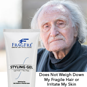 FRAGFRE Light Hold Hair Gel Fragrance Free (1 oz Sample) - Perfect Travel Size TSA  Compliant