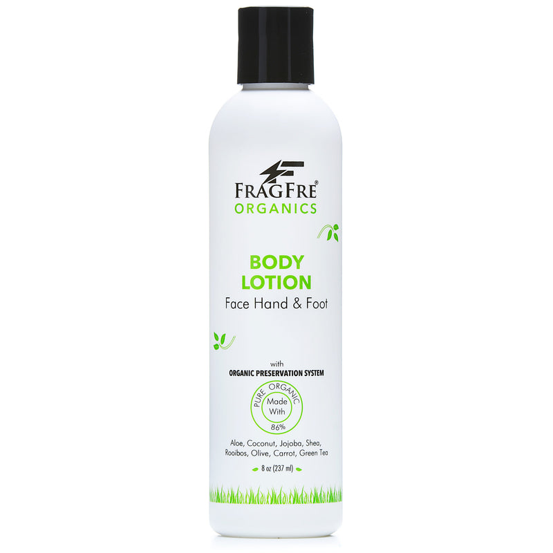 FRAGFRE Organic Body Lotion 8 oz - Naturally Preserved for Men and Women 