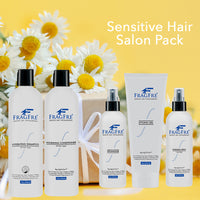 FRAGFRE Professional Hair Salon Set for Sensitive Skin 8/12 oz/ea (5-Pack Gift Set) - Shampoo-Conditioner-Hair Detangler-Styling Gel-Finishing Spray