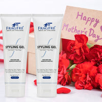 FRAGFRE Firm Hold Hair Gel Fragrance Free 8 oz (2-Pack Gift Set) - Strong Styling Gel for Extreme Hair Styles - Paraben Free Hypoallergenic Sensitive