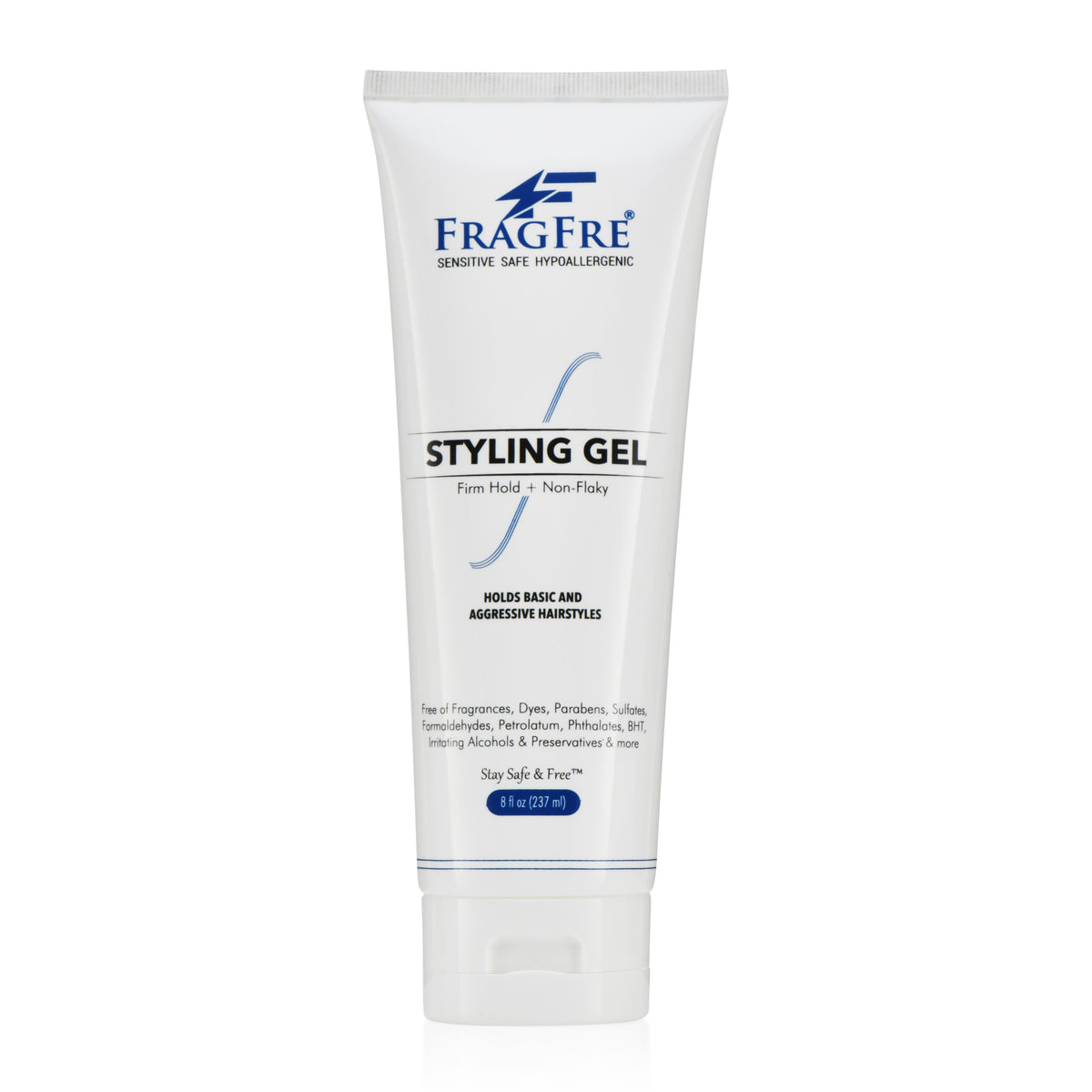 FRAGFRE Firm Hold Hair Gel Fragrance Free 8 oz - Strong Styling Gel for Extreme Hair Styles - Paraben Free Hypoallergenic Sensitive Vegan Gluten Free