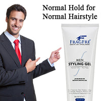 FRAGFRE Men Hair Styling Gel Fragrance Free 8 oz (2-Pack Gift Set) - pH Balanced for Men with Sensitive Skins - Normal Hold for Normal Hair Styles