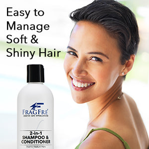 FRAGFRE 2 in 1 Shampoo and Conditioner 12 oz (2-Pack Gift Set) -  Vegan Gluten Free Cruelty Free - Hypoallergenic Sulfate Free Shampoo for Short Hairs