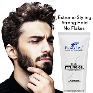 FRAGFRE Hair Gel for Men Firm Hold 8 oz - Men's Styling Gel for Extreme Hair Styles - Paraben Free Fragrance Free Hypoallergenic - Vegan Gluten Free