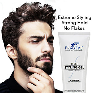 FRAGFRE Hair Gel for Men Firm Hold 8 oz (2-Pack Gift Set) - Men's Styling Gel for Extreme Hair Styles - Paraben Free Fragrance Free Hypoallergenic