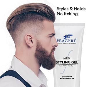 FRAGFRE Hair Gel for Men Firm Hold 8 oz - Men's Styling Gel for Extreme Hair Styles - Paraben Free Fragrance Free Hypoallergenic - Vegan Gluten Free