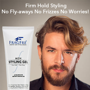 FRAGFRE Hair Gel for Men Firm Hold 8 oz (2-Pack Gift Set) - Men's Styling Gel for Extreme Hair Styles - Paraben Free Fragrance Free Hypoallergenic