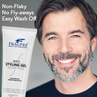 FRAGFRE Men Hair Styling Gel Fragrance Free 8 oz (2-Pack Gift Set) - pH Balanced for Men with Sensitive Skins - Normal Hold for Normal Hair Styles